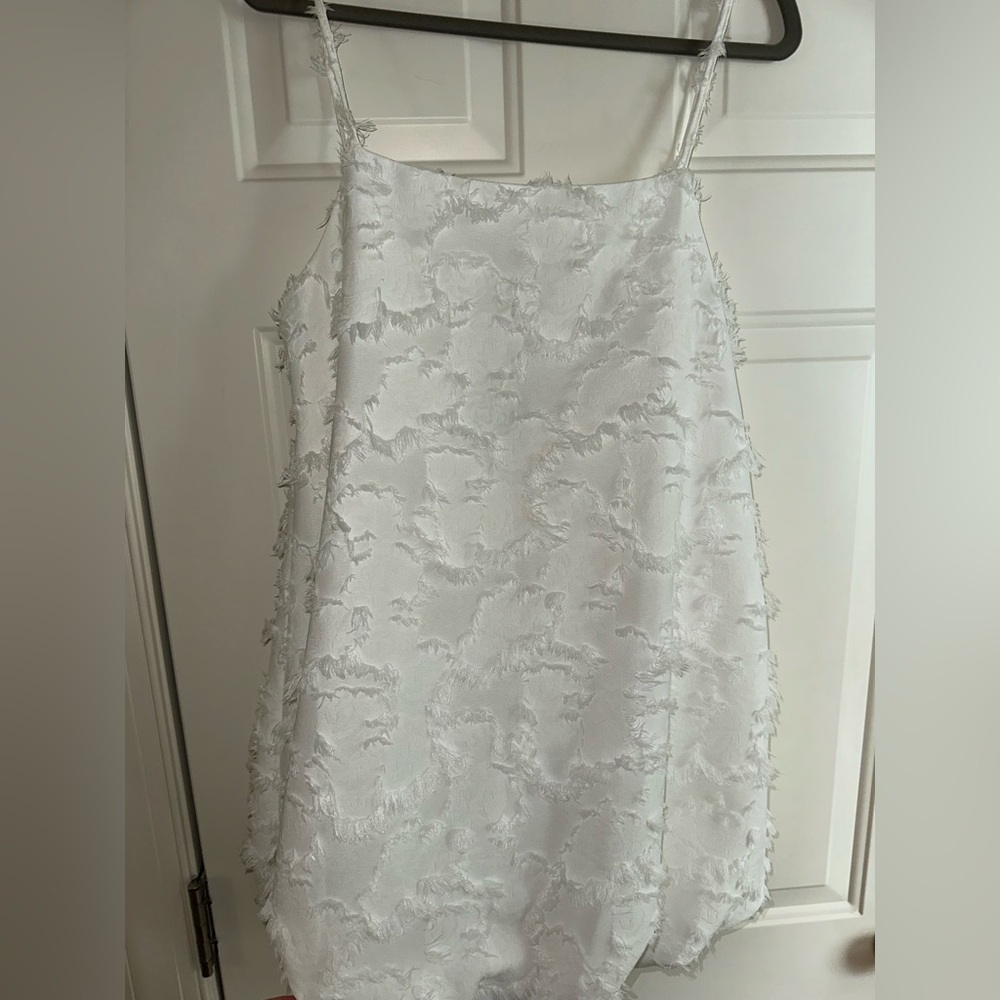 Bubble Hem White Mini Dress